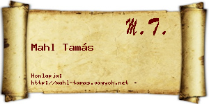 Mahl Tamás névjegykártya